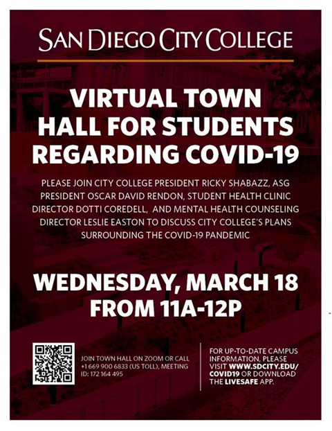 Flier of Virtual Town Hall